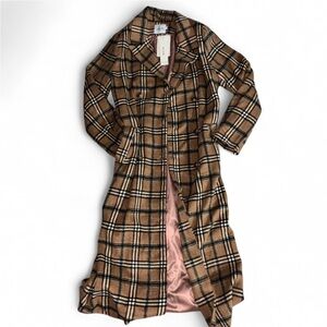 Plaid Long Coat - Brown🦋